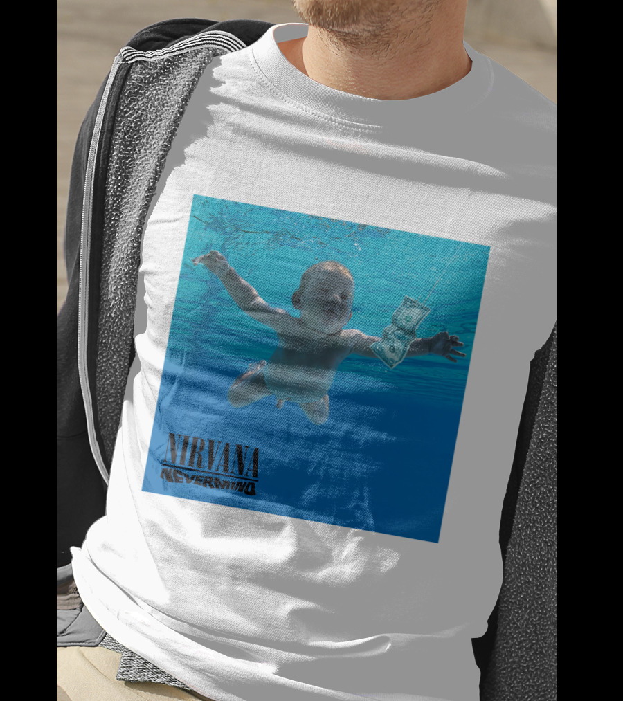 Nirvana Nevermind Album Cover Baby In Pool With Dollar Bill T-Shirt