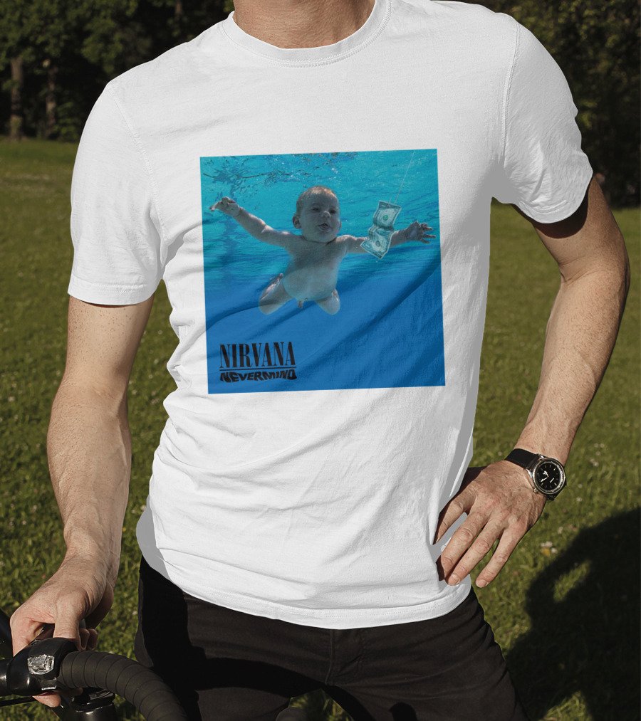 Nirvana Nevermind Album Cover Baby In Pool With Dollar Bill T-Shirt