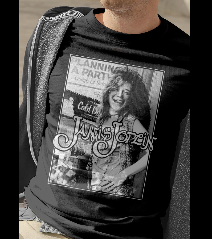 Janis Joplin Cold Drink Planning A Party T-Shirt