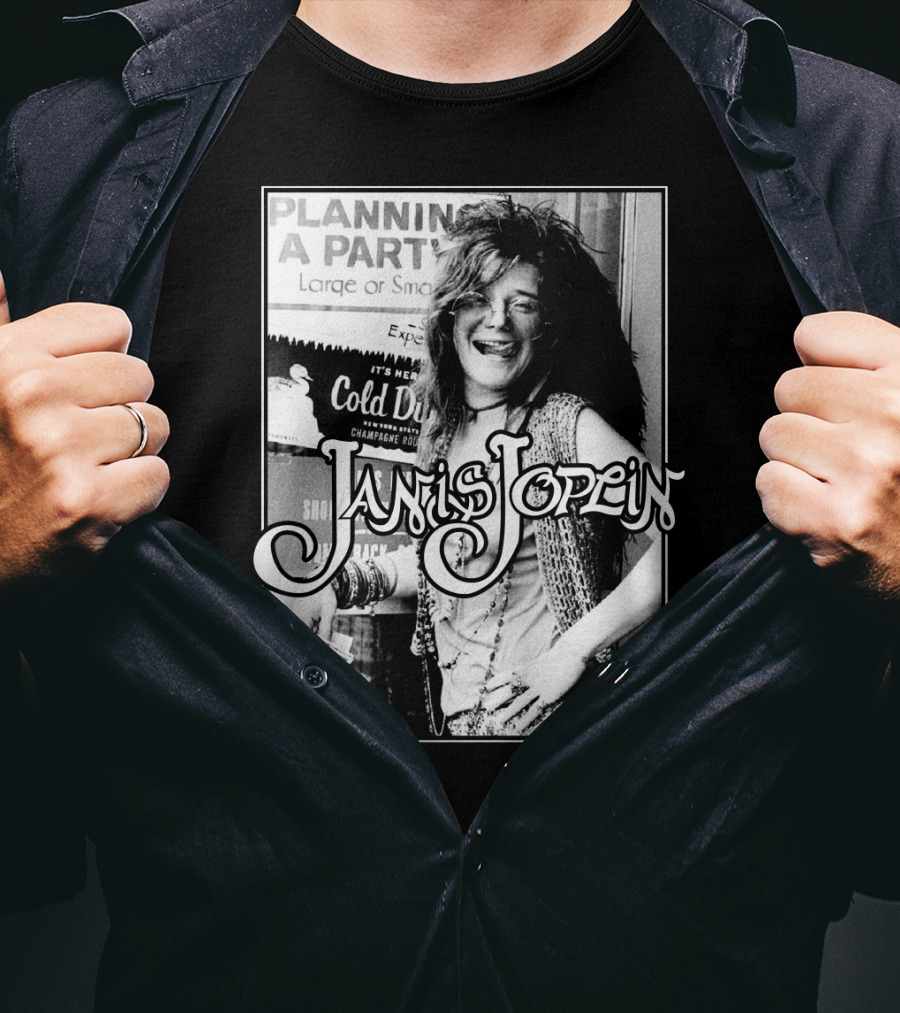Janis Joplin Cold Drink Planning A Party T-Shirt