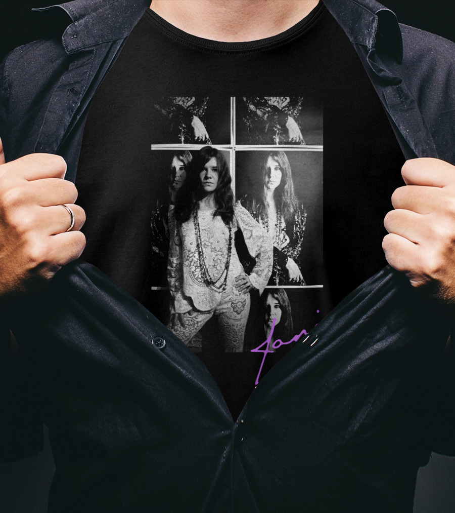 Janis 05 Retro Psychedelic Montage T-Shirt