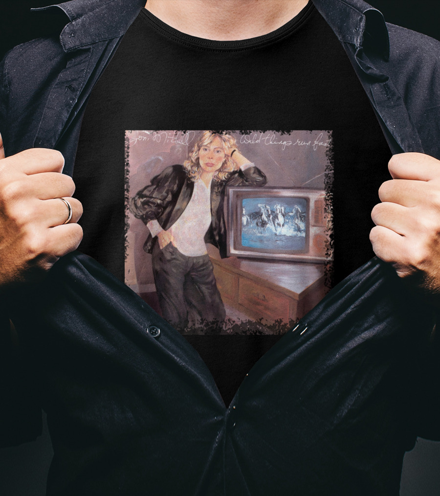 Joni Mitchell Wild Things Run Fast Album Cover T-Shirt