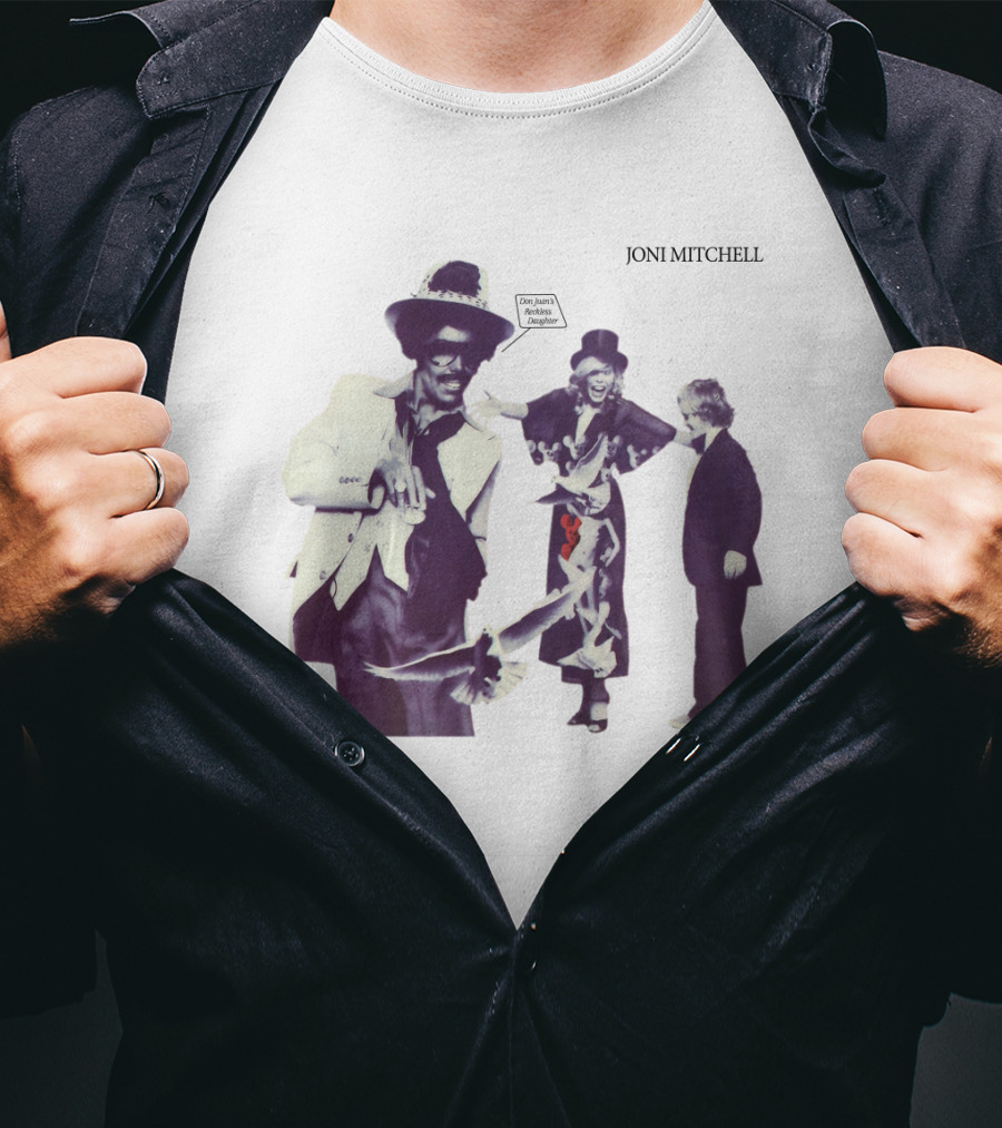 Joni Mitchell Don Juan's Reckless Daughter Album Cover Imagery With Figures And Birds T-Shirt