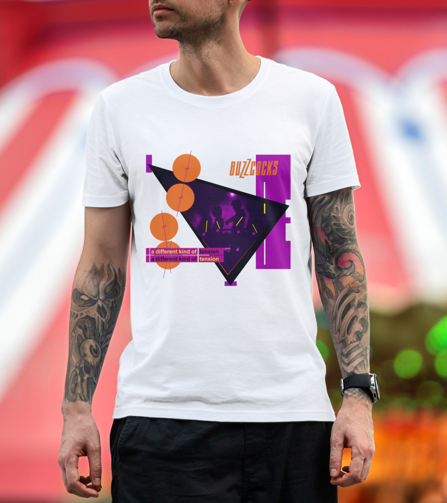 Buzzcocks A Different Kind Of Tension BZC 04 Purple Triangle T-Shirt