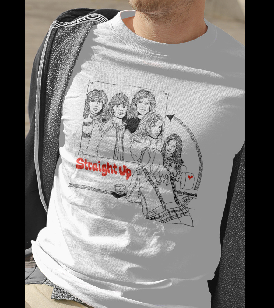 Straight Up Mirror Reflection With Heart And Band T-Shirt