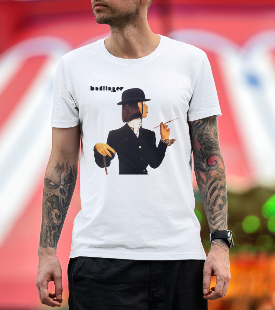 Badfinger Bowler Hat and Cigarette Holder Woman T-Shirt