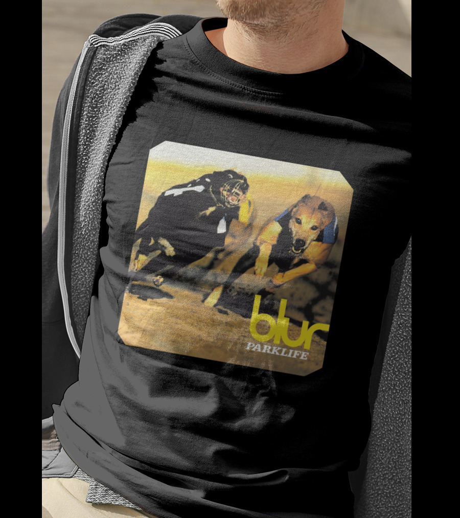 Blur Parklife Racing Dogs Vintage Album Cover T-Shirt