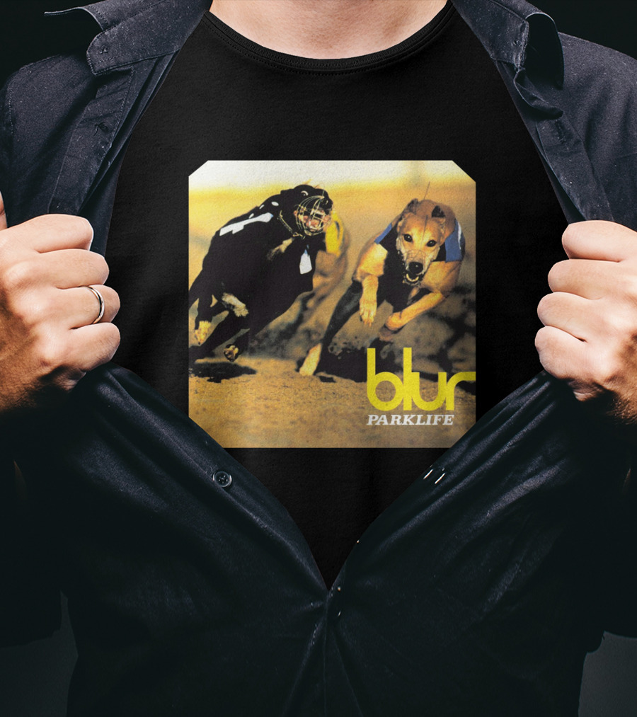 Blur Parklife Racing Dogs Vintage Album Cover T-Shirt