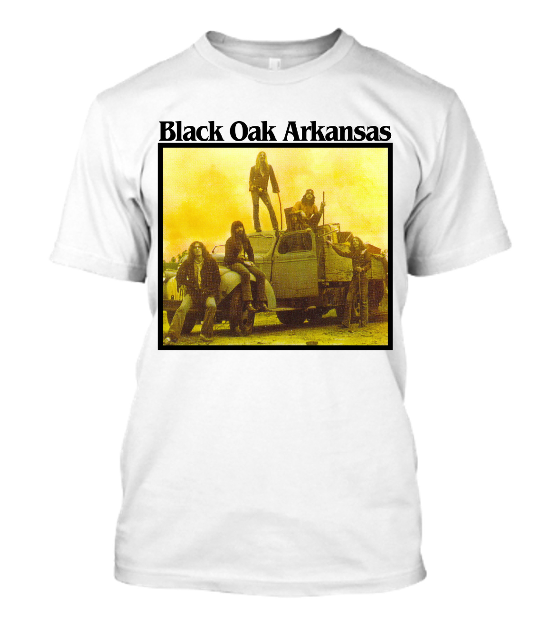 Black Oak Arkansas Band Vintage Yellow Truck Scene T-Shirt
