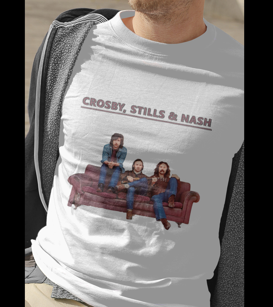 Crosby Stills & Nash On Vintage Couch T-Shirt