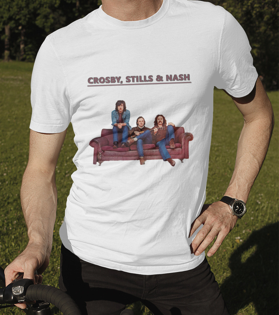 Crosby Stills & Nash On Vintage Couch T-Shirt