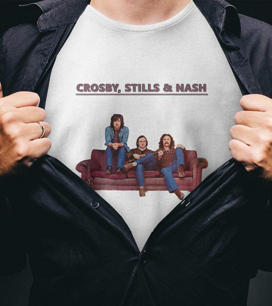 Crosby Stills & Nash On Vintage Couch T-Shirt