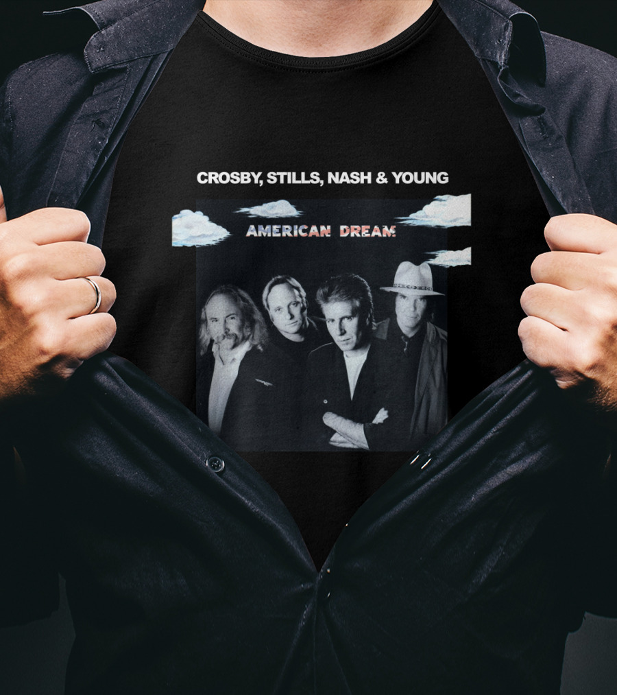 Crosby, Stills, Nash And Young American Dream 06 Album Cover Clouds Image T-Shirt