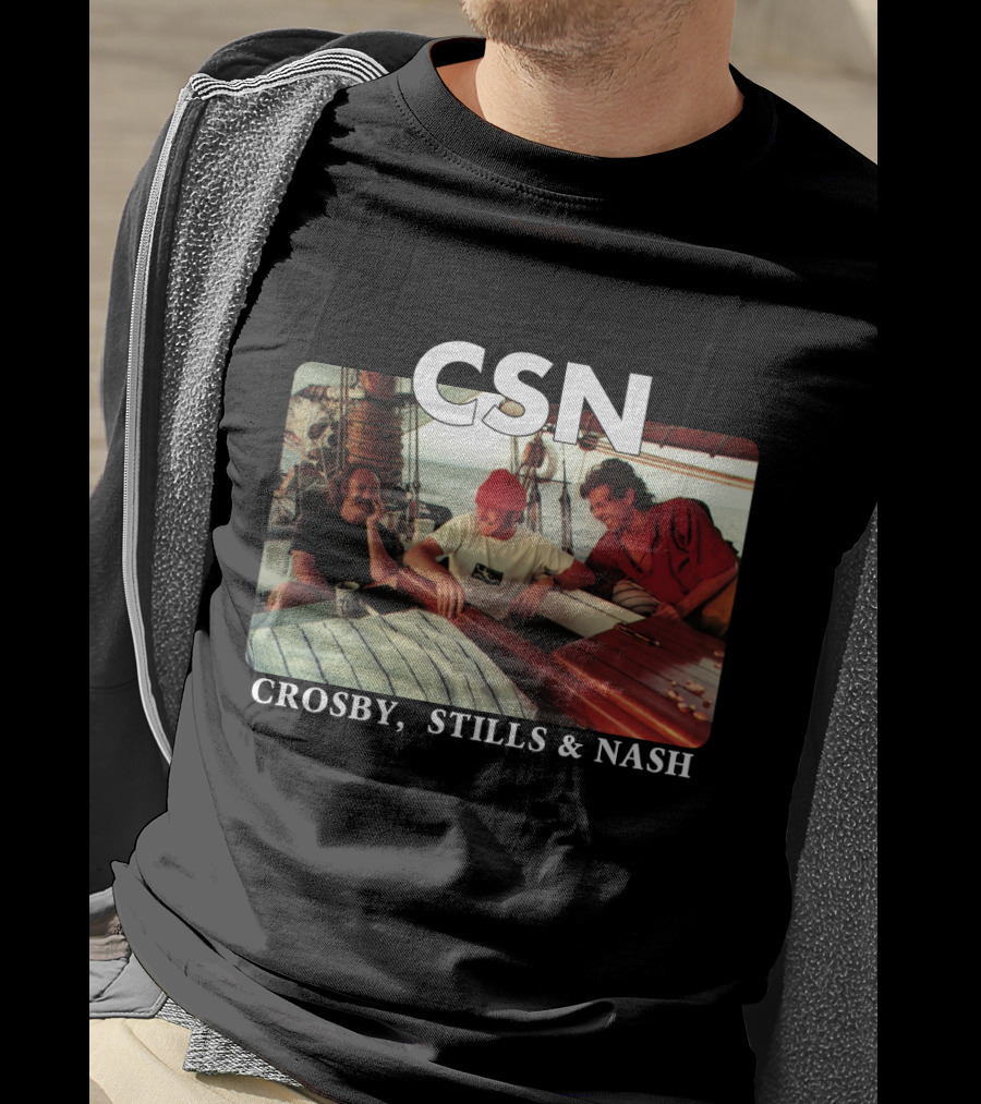 Csn Crosby Stills & Nash Band Sailboat T-Shirt