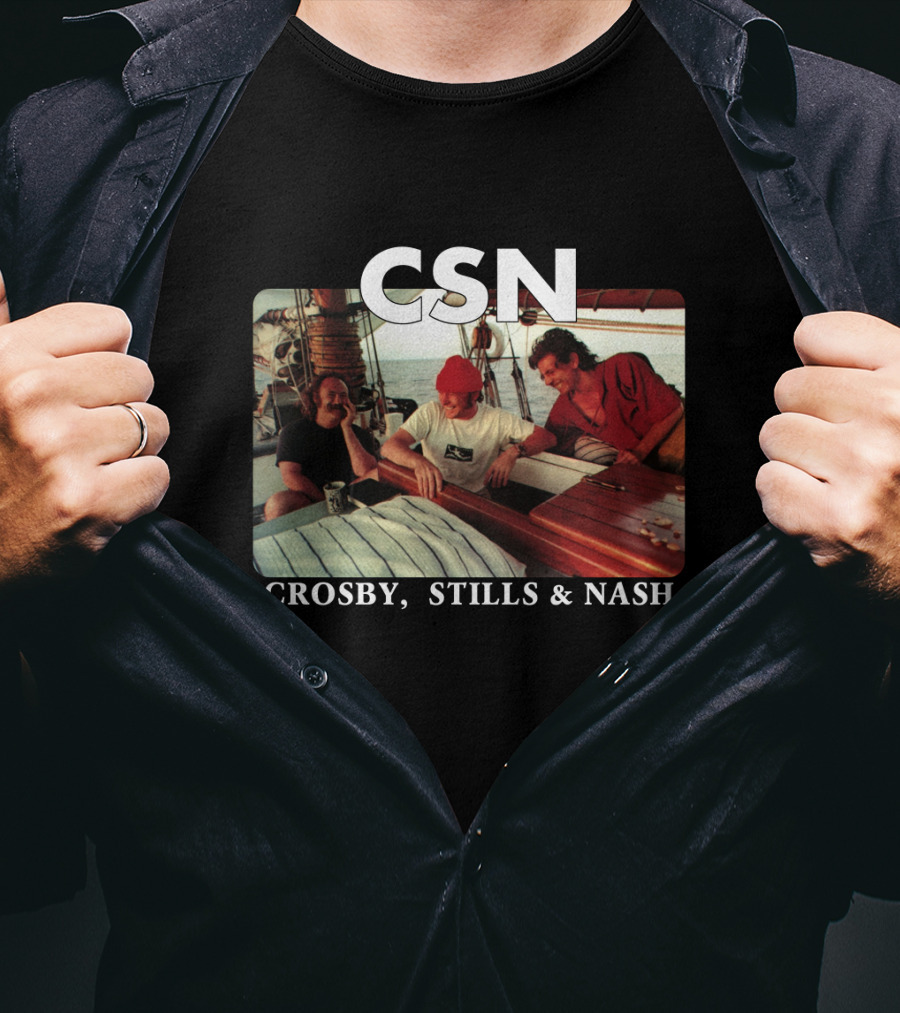 Csn Crosby Stills & Nash Band Sailboat T-Shirt