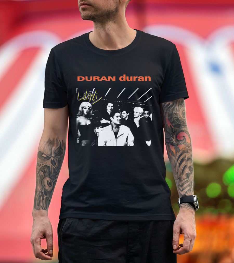 Duran Duran Liberty Album Cover Black And White Group T-Shirt