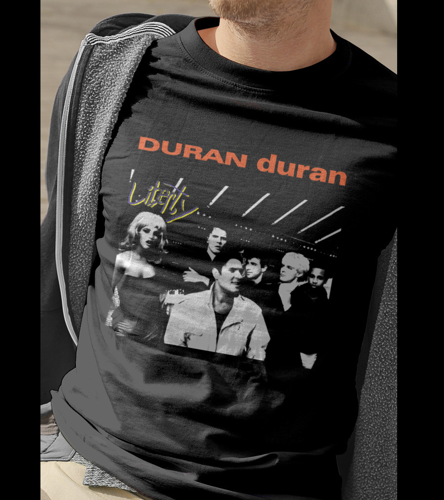 Duran Duran Liberty Album Cover Black And White Group T-Shirt
