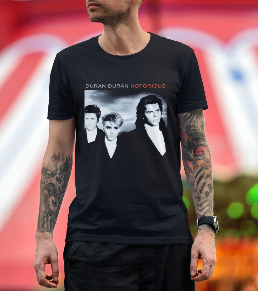 Duran Duran Notorious 1986 Album Cover Black And White Trio T-Shirt