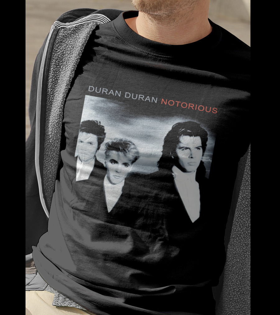 Duran Duran Notorious 1986 Album Cover Black And White Trio T-Shirt