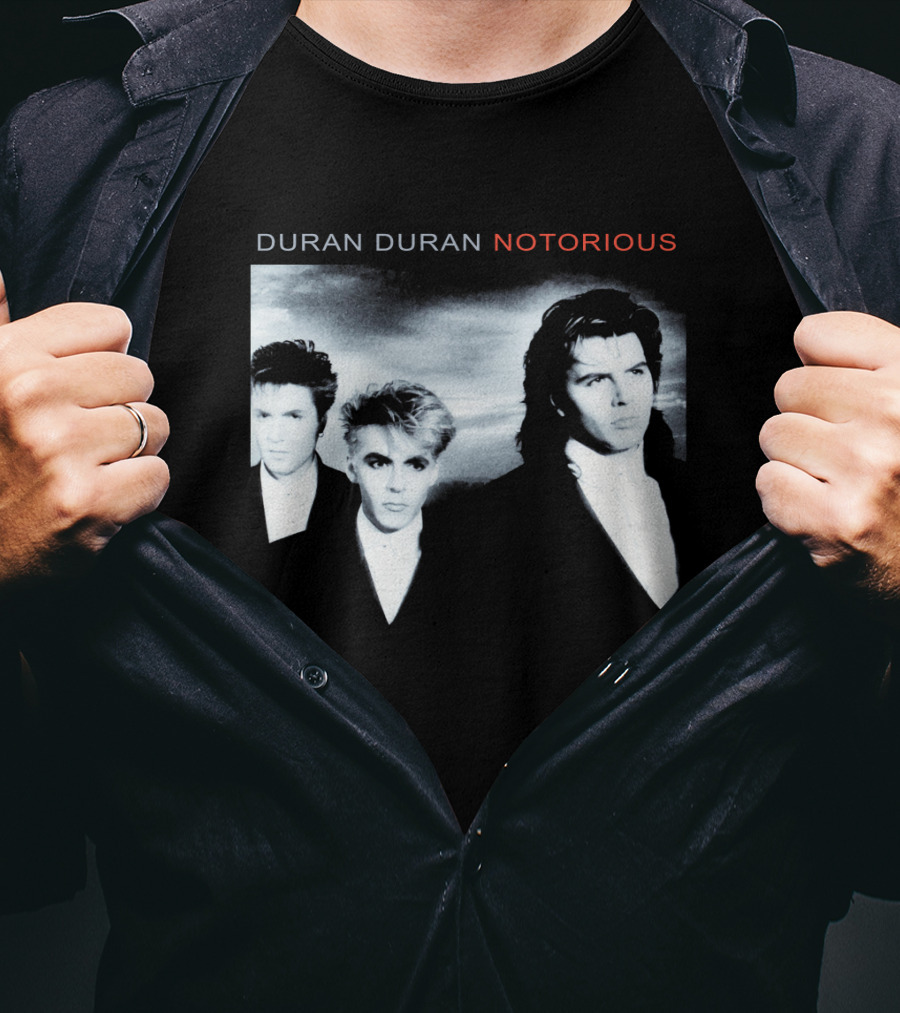 Duran Duran Notorious 1986 Album Cover Black And White Trio T-Shirt