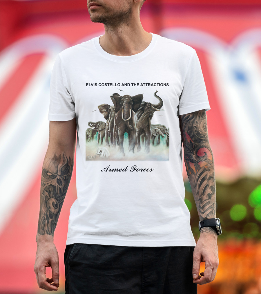 ELVIS COSTELLO AND THE ATTRACTIONS Armed Forces Elephants T-Shirt