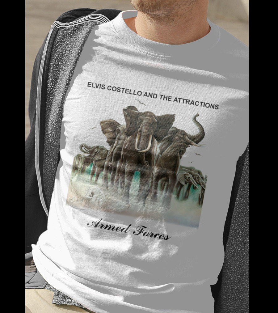 ELVIS COSTELLO AND THE ATTRACTIONS Armed Forces Elephants T-Shirt
