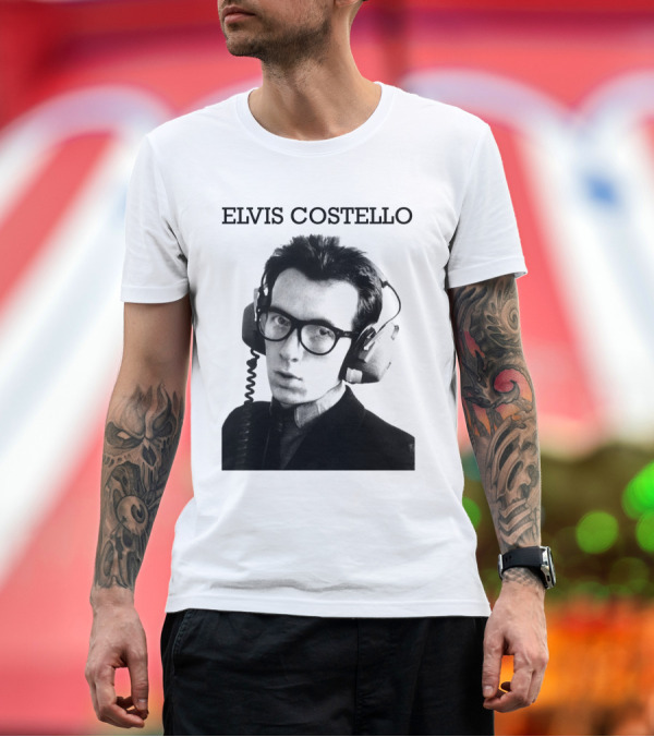 Premium T-Shirt: Elvis Costello EVCTL 16 Stereophonic Headphones T-Shirt Elvis Costello EVCTL 16 Stereophonic Headphones T-Shirt