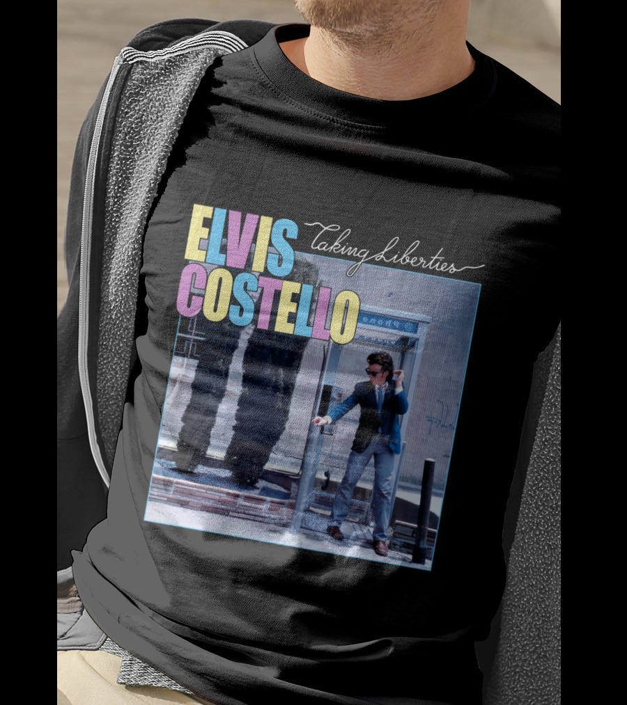 Elvis Costello Taking Liberties Vintage Phone Booth Scene T-Shirt