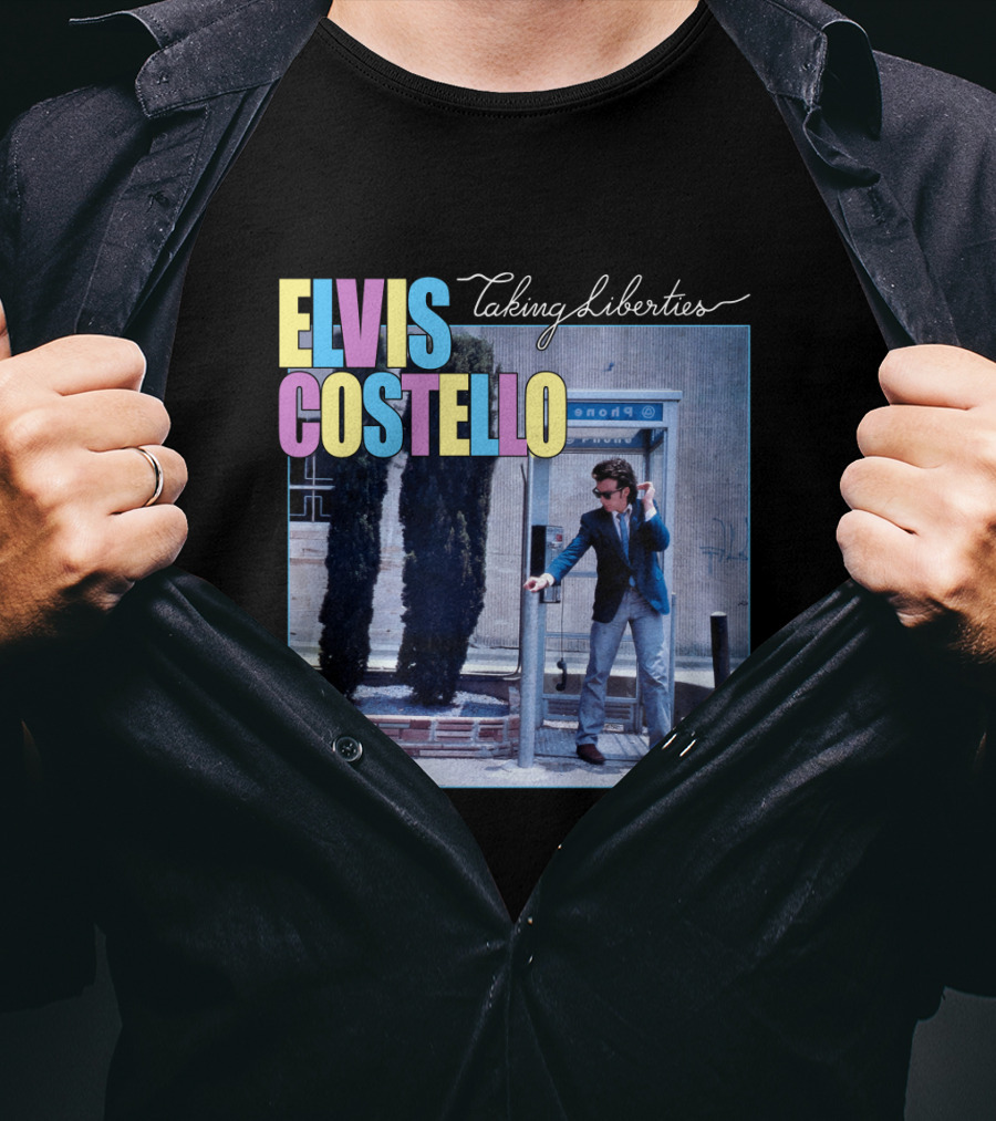 Elvis Costello Taking Liberties Vintage Phone Booth Scene T-Shirt