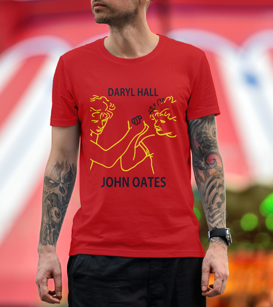 Daryl Hall and John Oates Neon Outline Duo T-Shirt