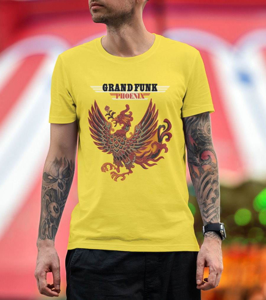 Grand Funk Railroad Phoenix Winged Firebird בשה T-Shirt