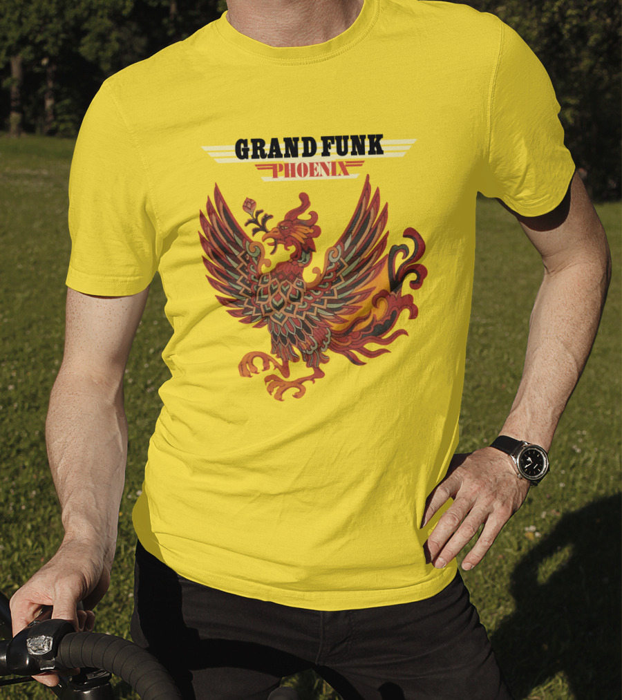 Grand Funk Railroad Phoenix Winged Firebird בשה T-Shirt