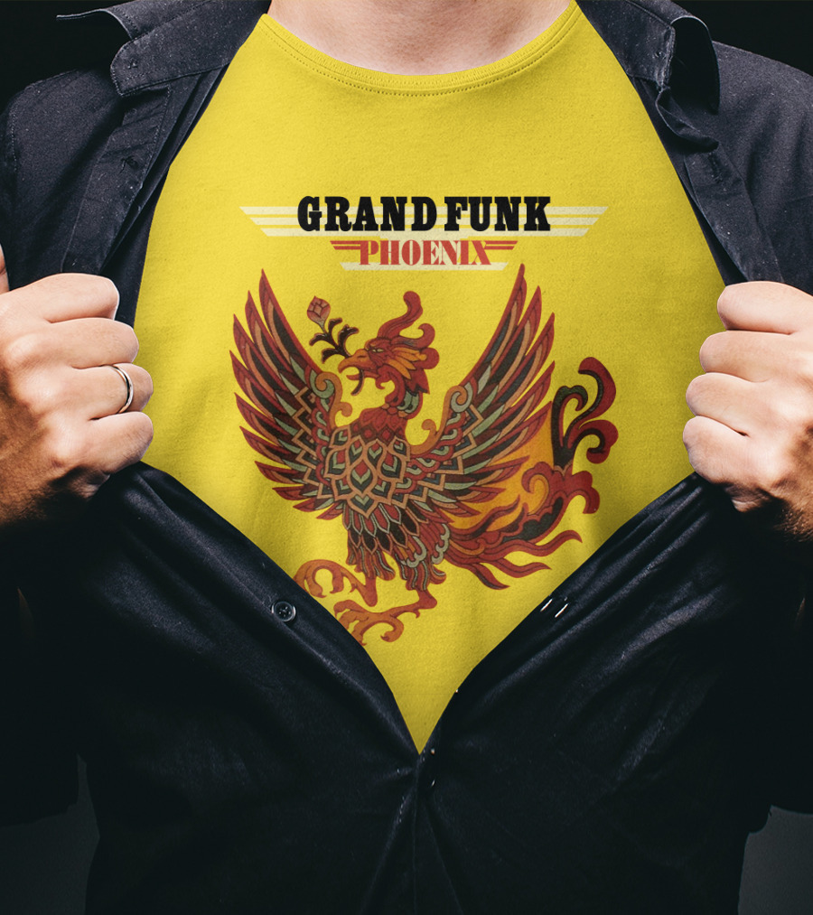 Grand Funk Railroad Phoenix Winged Firebird בשה T-Shirt