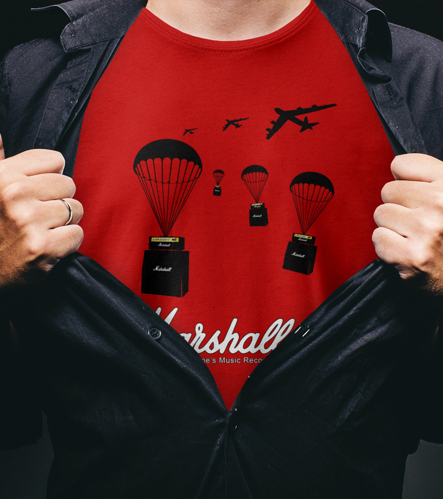 Marshall Plan Amplifiers Parachuted For Europe's Music Recovery T-Shirt