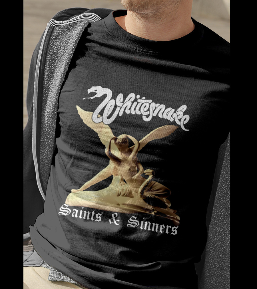 Whitesnake Saints And Sinners Angel And Snake Sculpture T-Shirt