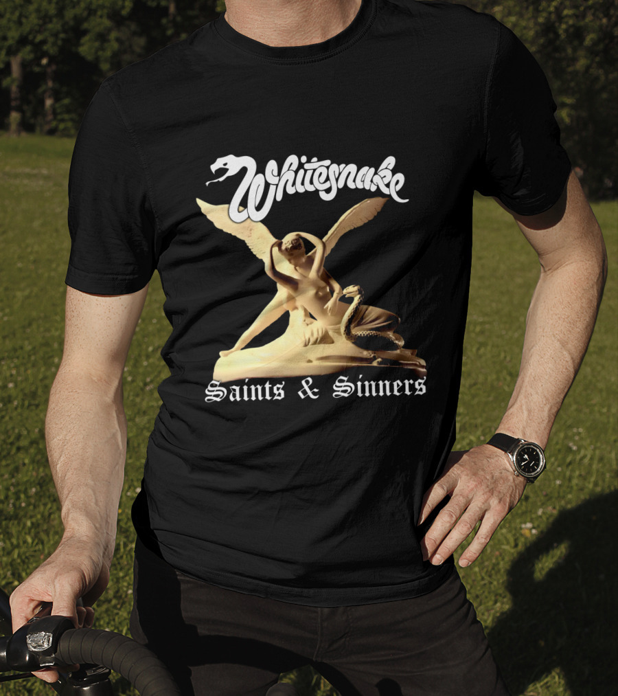 Whitesnake Saints And Sinners Angel And Snake Sculpture T-Shirt