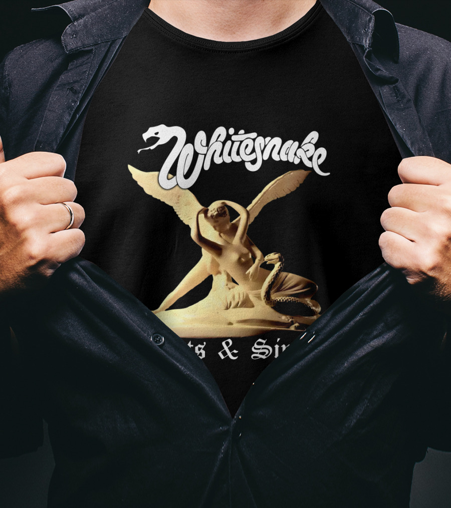 Whitesnake Saints And Sinners Angel And Snake Sculpture T-Shirt