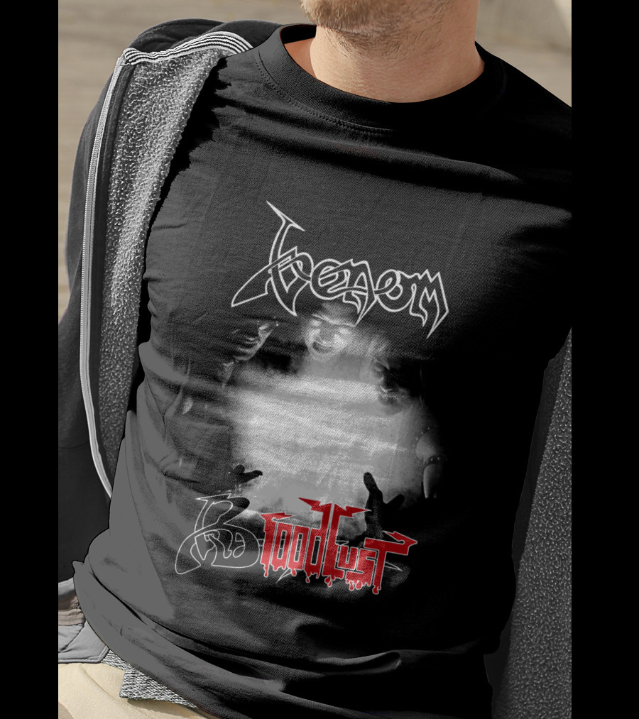 Venom 06 Bloodlust Band Logo Monochrome Trio T-Shirt