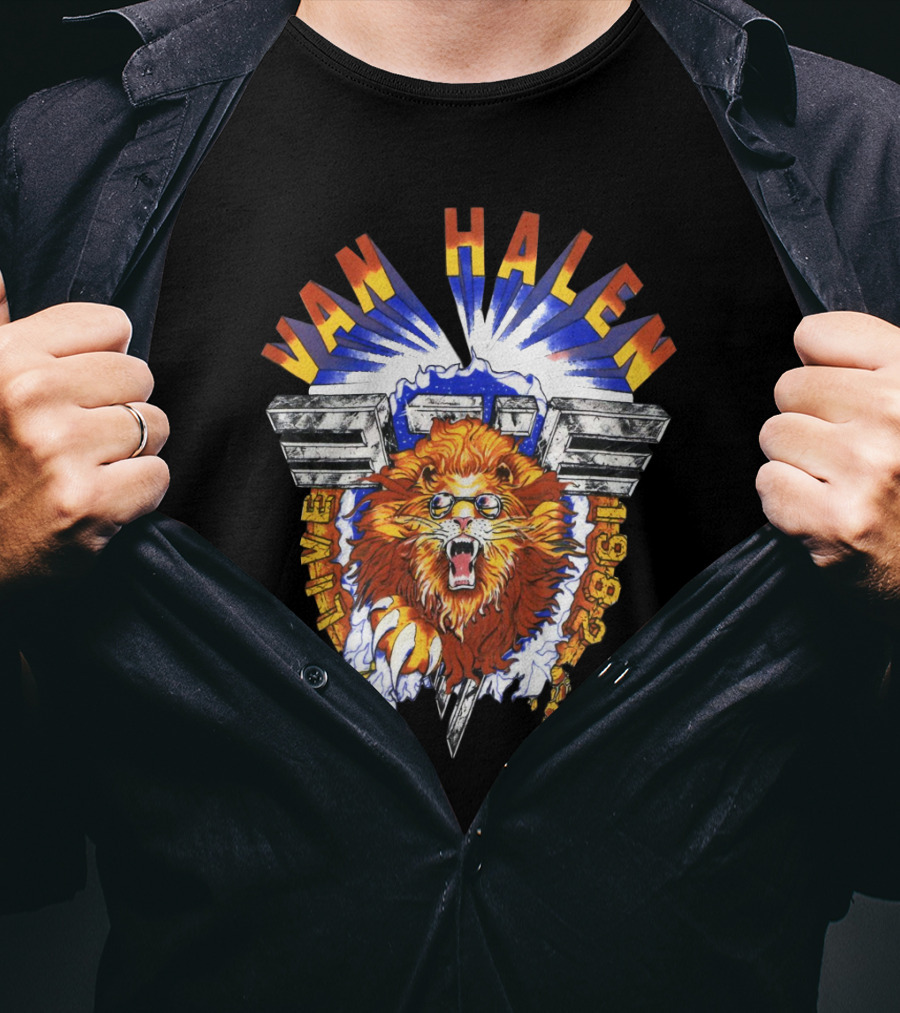 Van Halen Live 1981 Lion Iconic Band T-Shirt