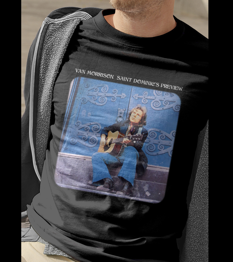 Van Morrison Saint Dominic's Preview Acoustic Session Blue Doorway Background T-Shirt