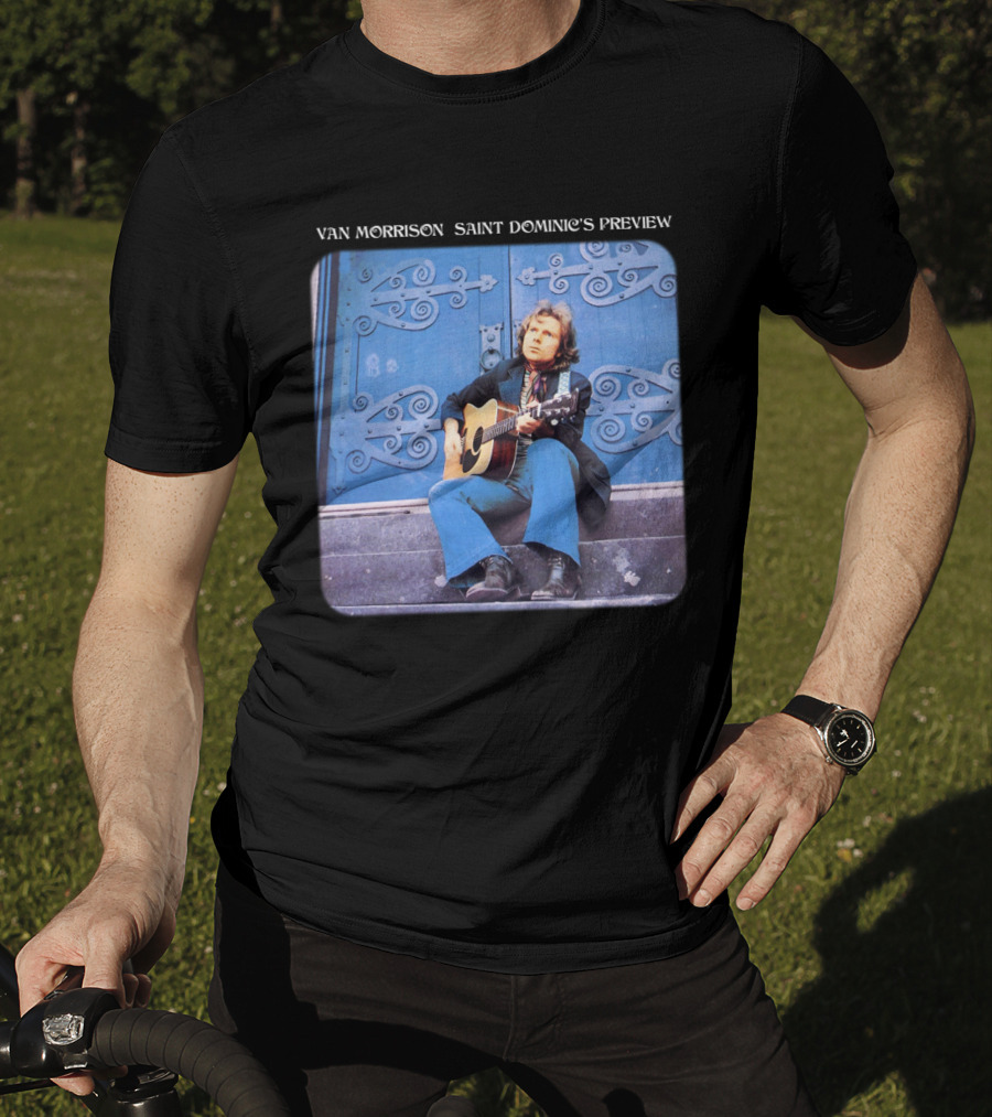 Van Morrison Saint Dominic's Preview Acoustic Session Blue Doorway Background T-Shirt