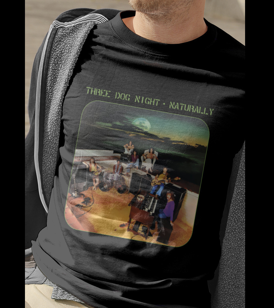 Three Dog Night Naturally Album Cover Retro Music Scene T-Shirt