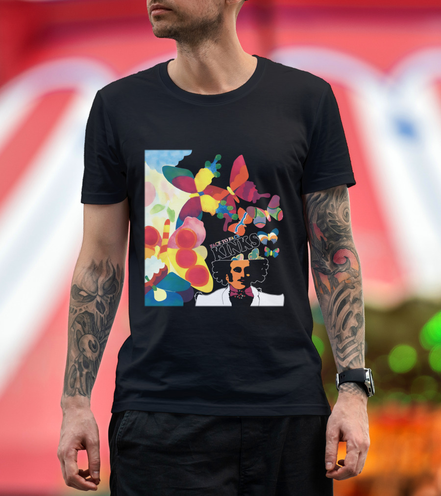 Kinks Face to Face Psychedelic Butterfly T-Shirt