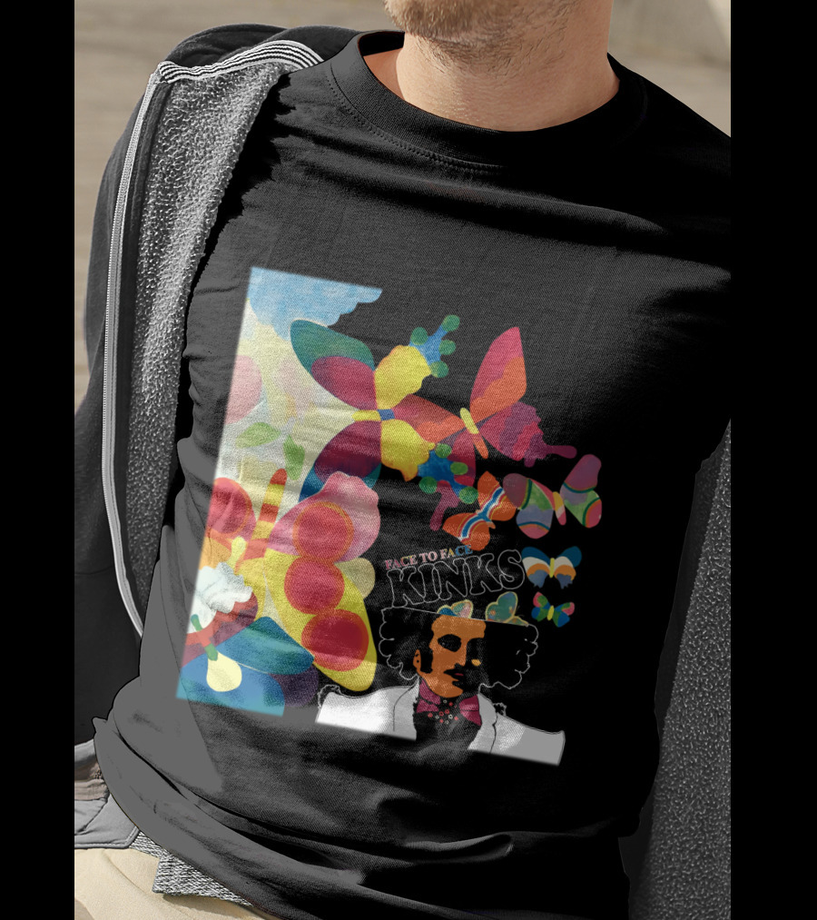 Kinks Face To Face Psychedelic Butterfly T-Shirt