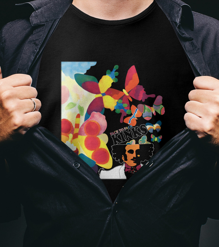 Kinks Face To Face Psychedelic Butterfly T-Shirt