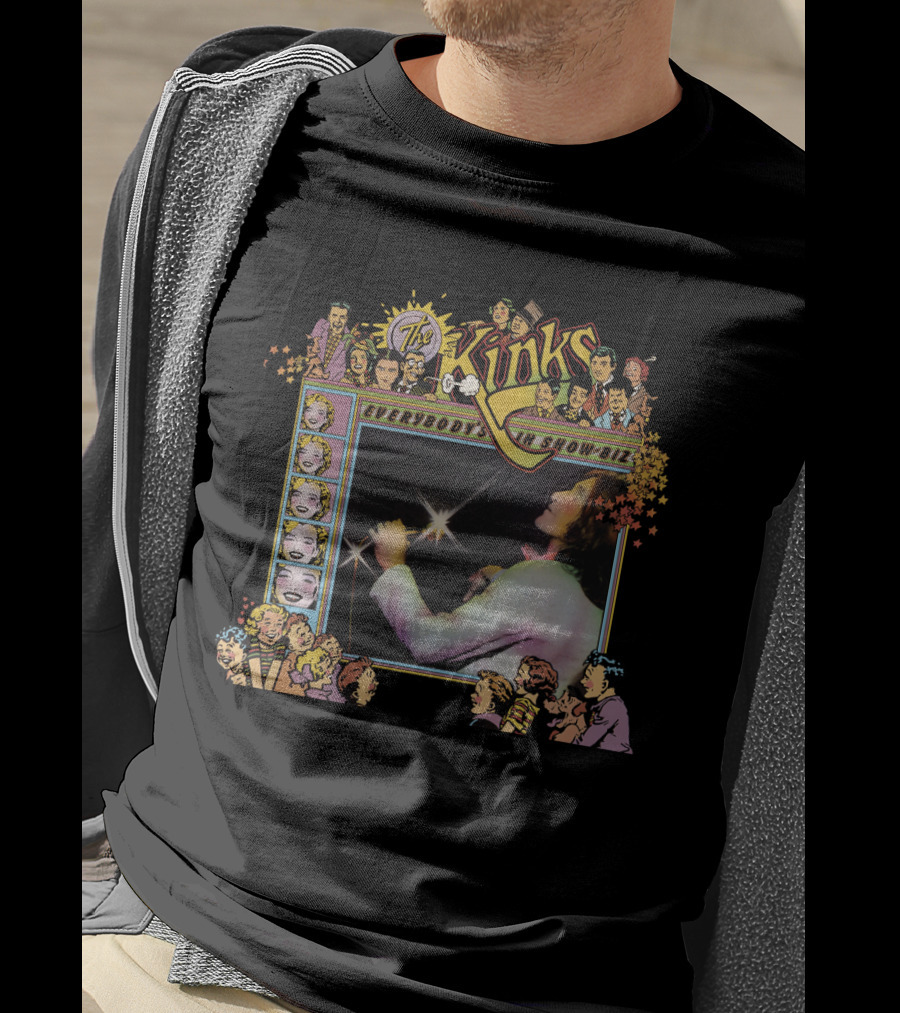 The Kinks Everybody's In Show-Biz Vintage Graphic With Cartoon Characters T-Shirt