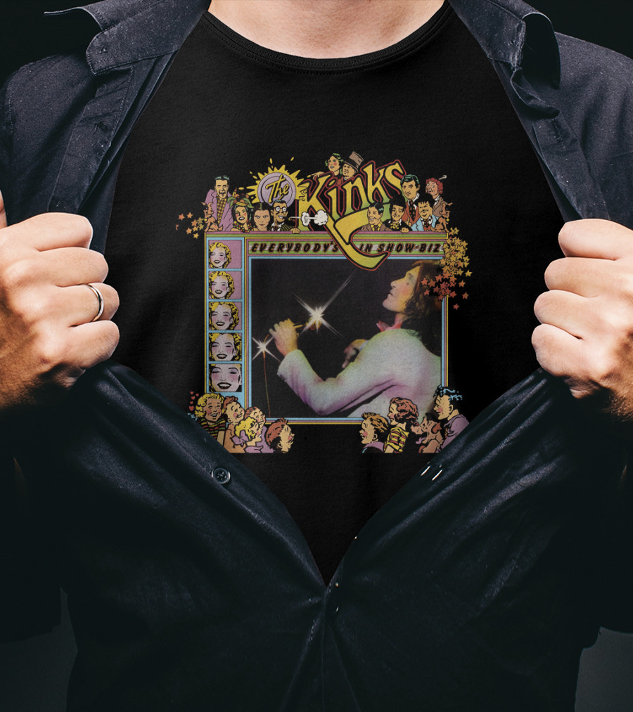 The Kinks Everybody's In Show-Biz Vintage Graphic With Cartoon Characters T-Shirt