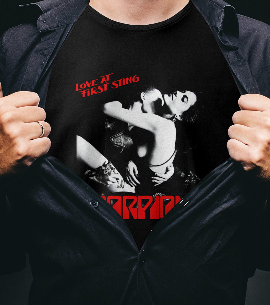 Scorpions Love At First Sting Romantic Embrace T-Shirt