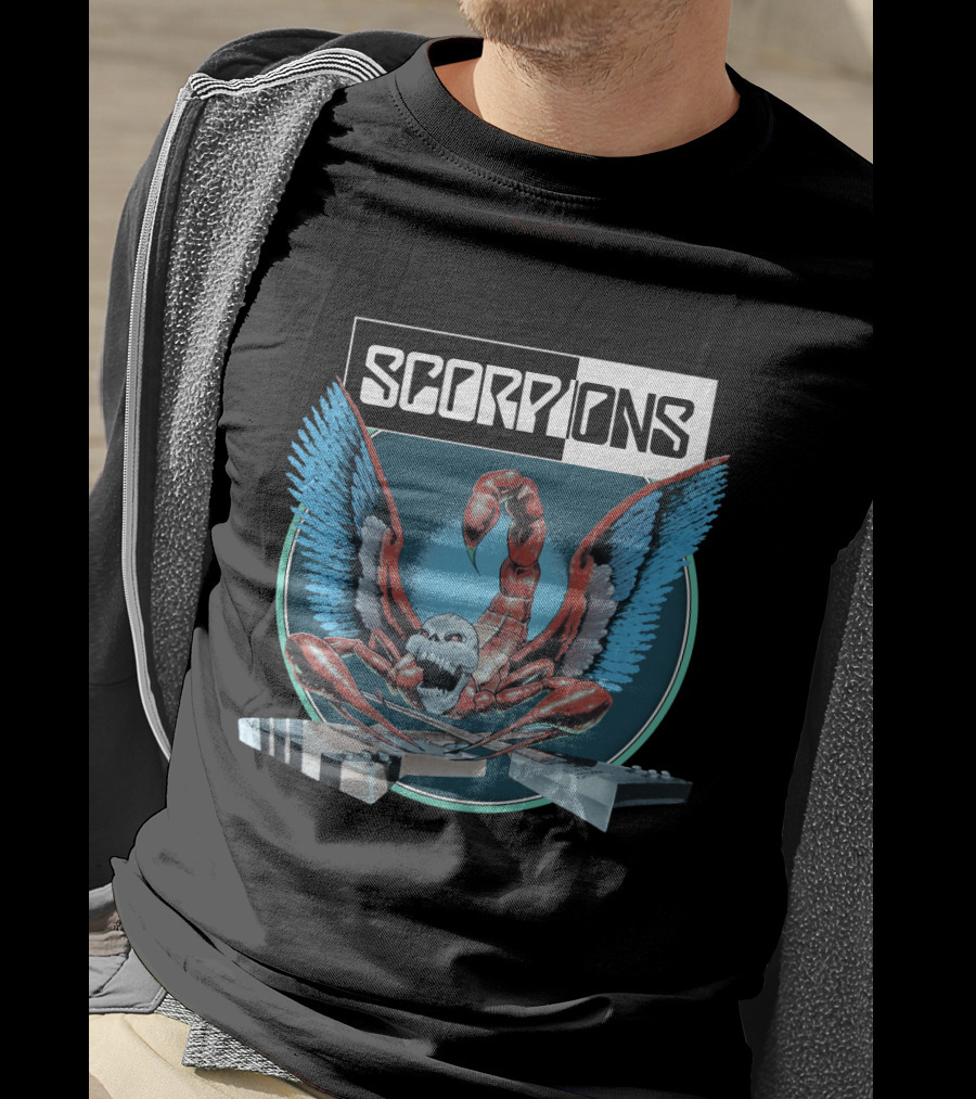 Scorpions Rock Band Winged Scorpion With Guitars T-Shirt