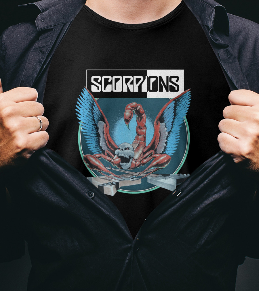 Scorpions Rock Band Winged Scorpion With Guitars T-Shirt